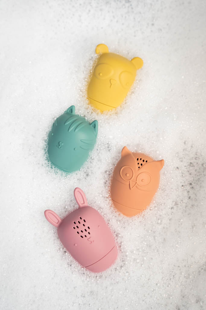 Olive Silicone Bath Toys - Set of 4