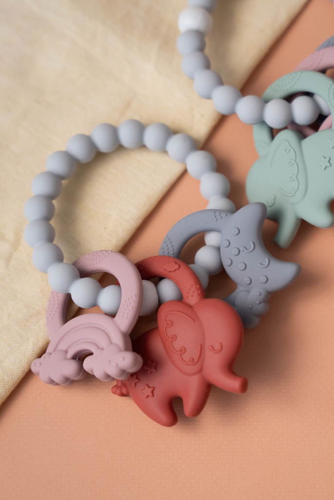 Silicone Red Elephant Teething Ring