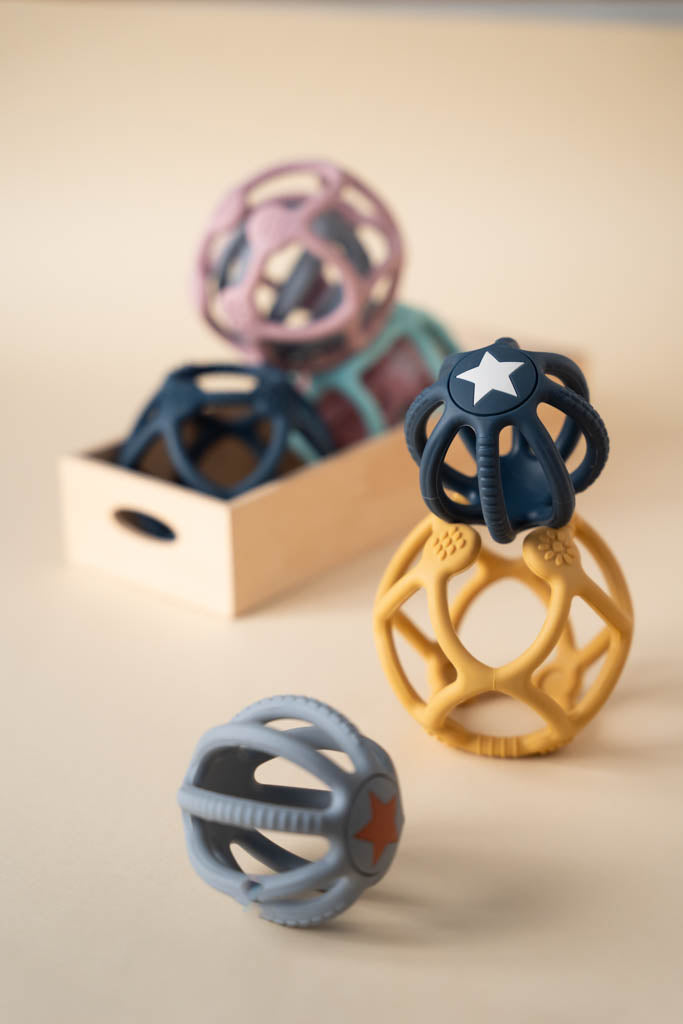 Easy-Grasp Sensory Ball Yellow and Navy