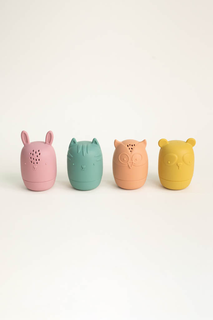 Olive Silicone Bath Toys - Set of 4