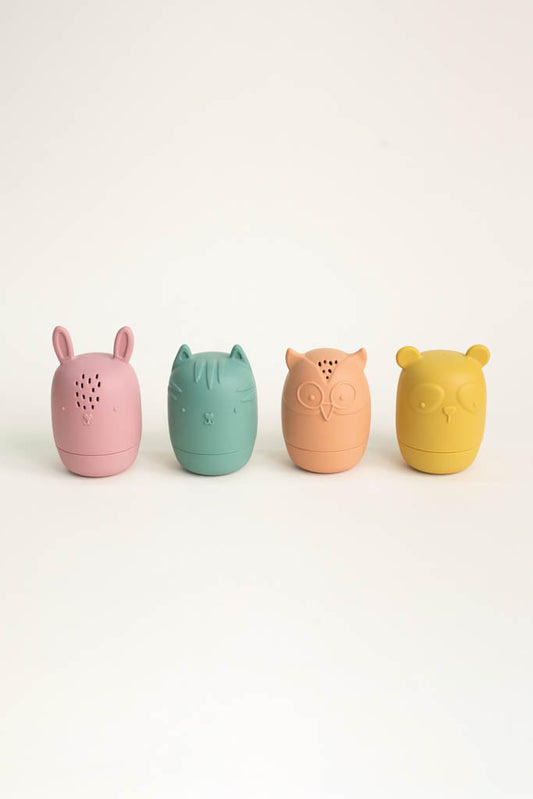 Olive Silicone Bath Toys - Set of 4