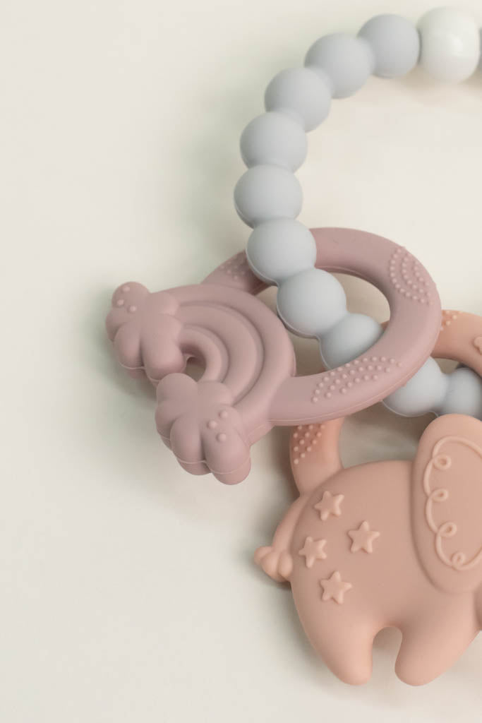 Silicone Pink Elephant Teething Ring