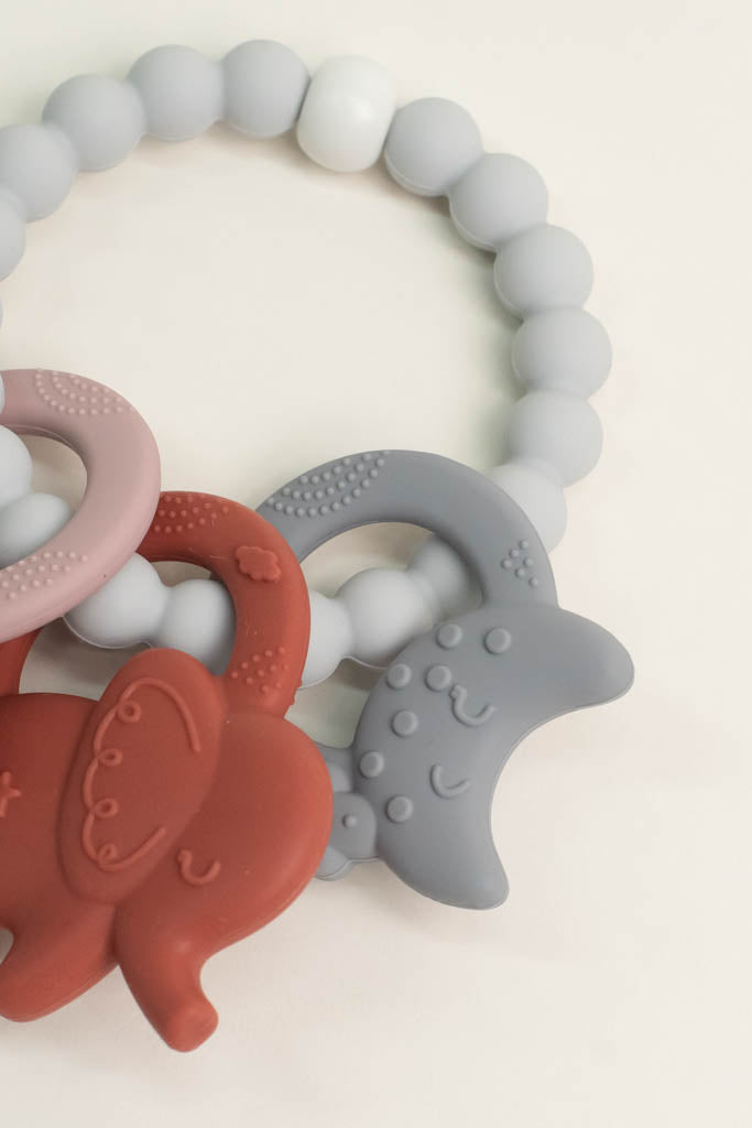 Silicone Red Elephant Teething Ring
