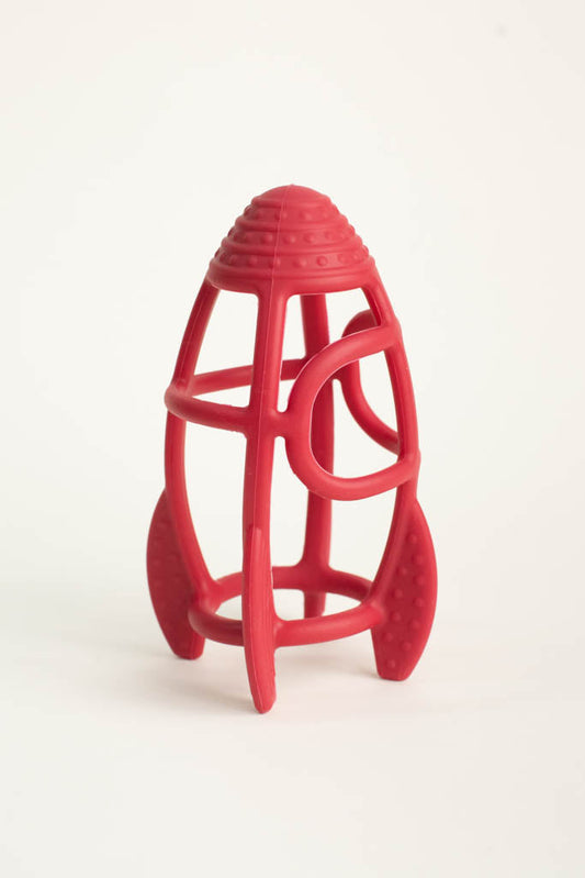 Baby Easy-Grasp Silicone Rocket Red