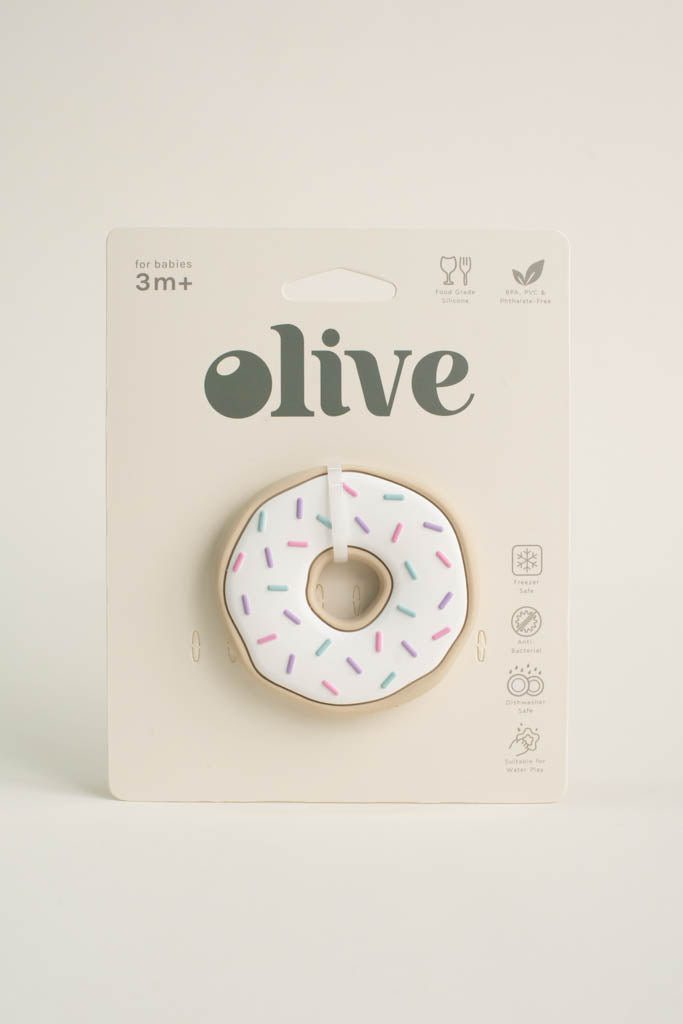 White Donut Teething Toy