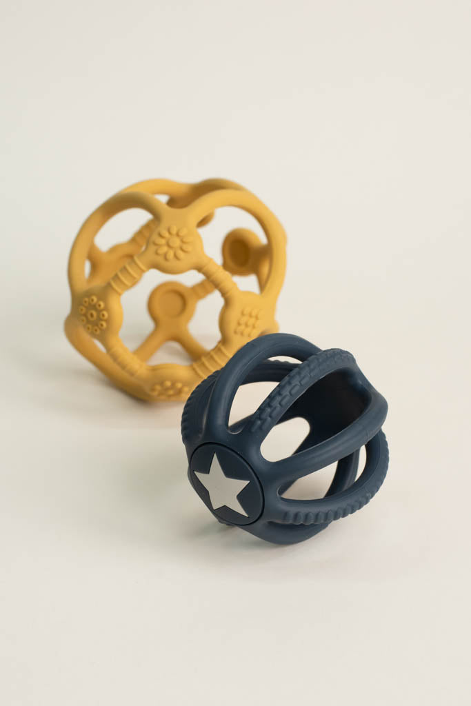 Easy-Grasp Sensory Ball Yellow and Navy